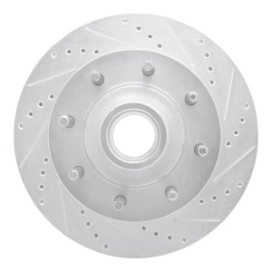 Ford F-250 Super Duty Brake Rotor (1) - Front Right - R1 Concepts - Drilled & Slotted - Silver - `03-`05